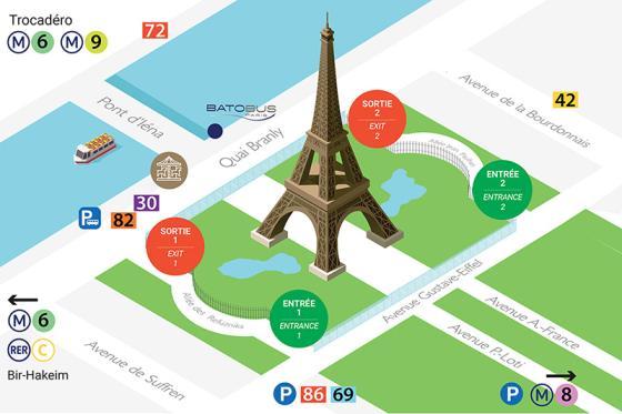 Plan des accès aux entrées principales (description détaillée dans la page plan d'accès, disponible depuis le pied de page)